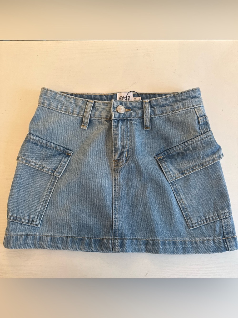 Princess Polly Light Blue Denim Utility Mini Skirt